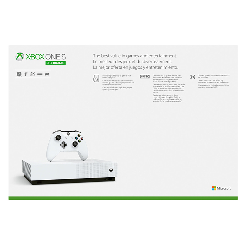 کنسول بازی مایکروسافت مدل Microsoft Xbox One S all-Digital Edition
